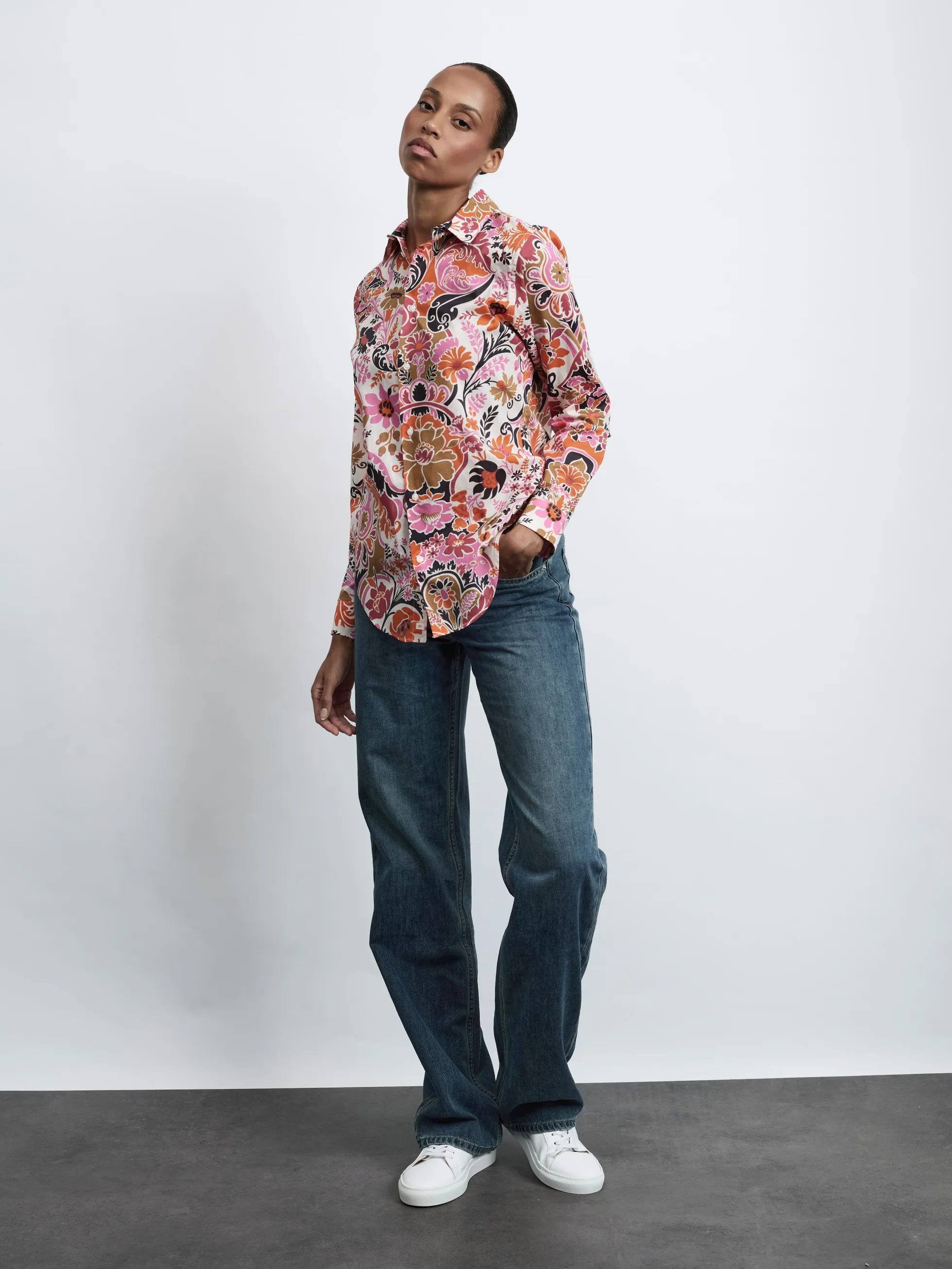 ADRIANA 1/1-Arm Damenbluse, gewebt